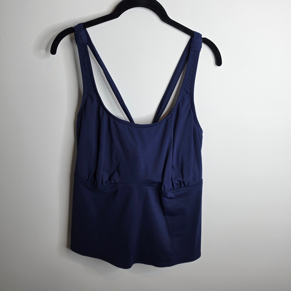 Lands' End Tankini Women 22W Crisscross Back Tie Detail